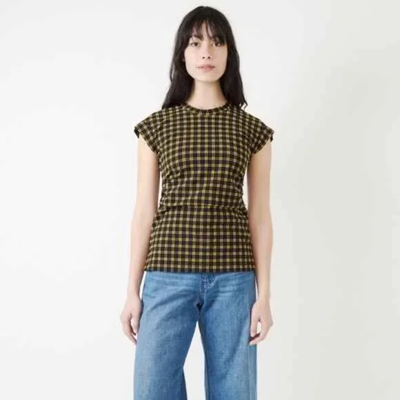 Rachel Comey | Tops | Rachel Comey Dusk Tee In Blackyellow Plaid 